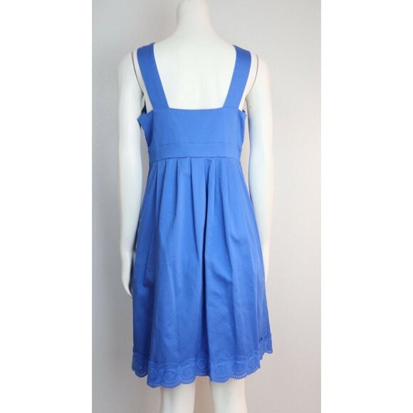 WOMEN'S BLUE EMPIRE WAIST DRESS W/ LACE TRIM - A.N.A. - SIZE 6 - Picture 6 of 10